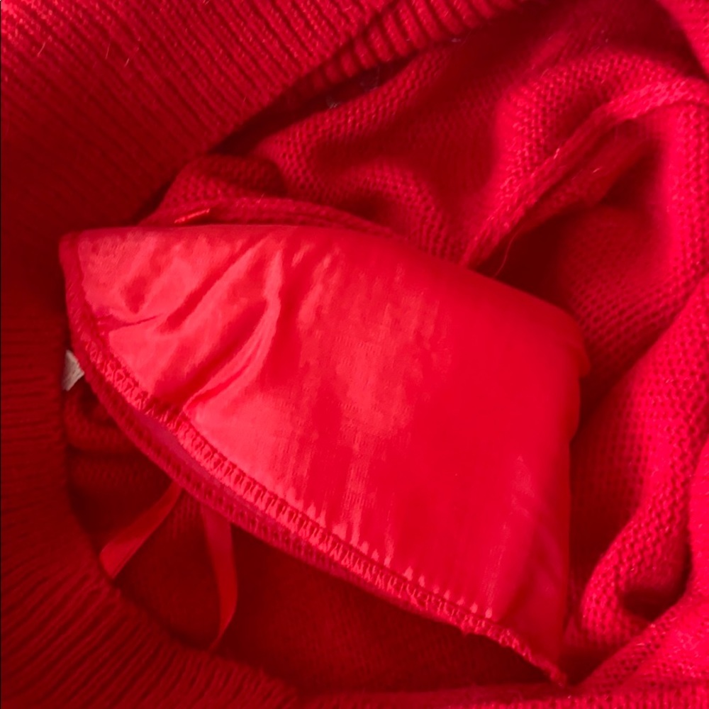 Vintage Diana Marco Red Poinsettia Batwing Sweater - Picture 7 of 7